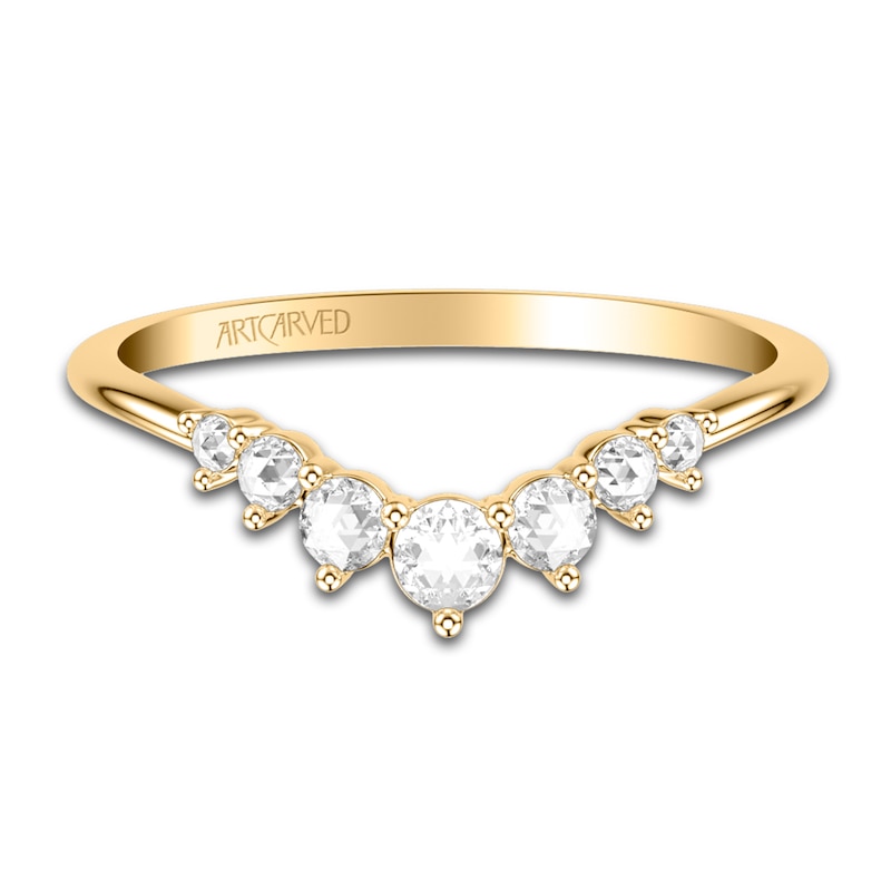 Main Image 2 of ArtCarved Rose-Cut Diamond Anniversary Band 1/5 ct tw 14K Yellow Gold