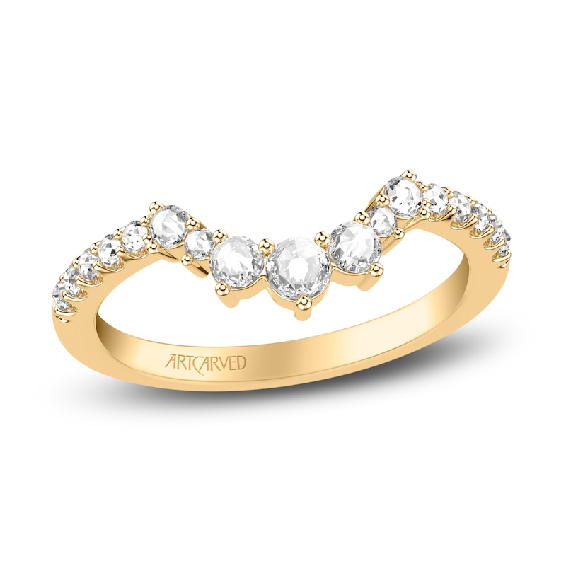 Main Image 1 of ArtCarved Rose-Cut Diamond Anniversary Band 1/3 ct tw 14K Yellow Gold
