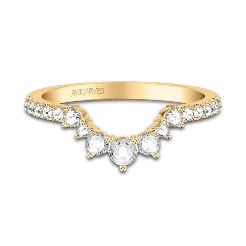 Main Image 2 of ArtCarved Rose-Cut Diamond Anniversary Band 1/3 ct tw 14K Yellow Gold