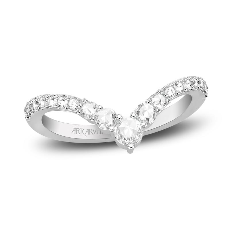 Main Image 1 of ArtCarved Rose-Cut Diamond Anniversary Band 3/8 ct tw 14K White Gold
