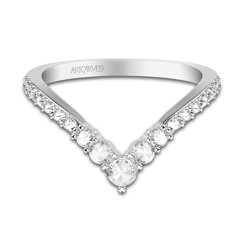 Main Image 2 of ArtCarved Rose-Cut Diamond Anniversary Band 3/8 ct tw 14K White Gold