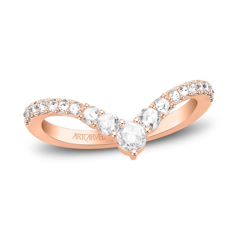 Main Image 1 of ArtCarved Rose-Cut Diamond Anniversary Band 3/8 ct tw 14K Rose Gold
