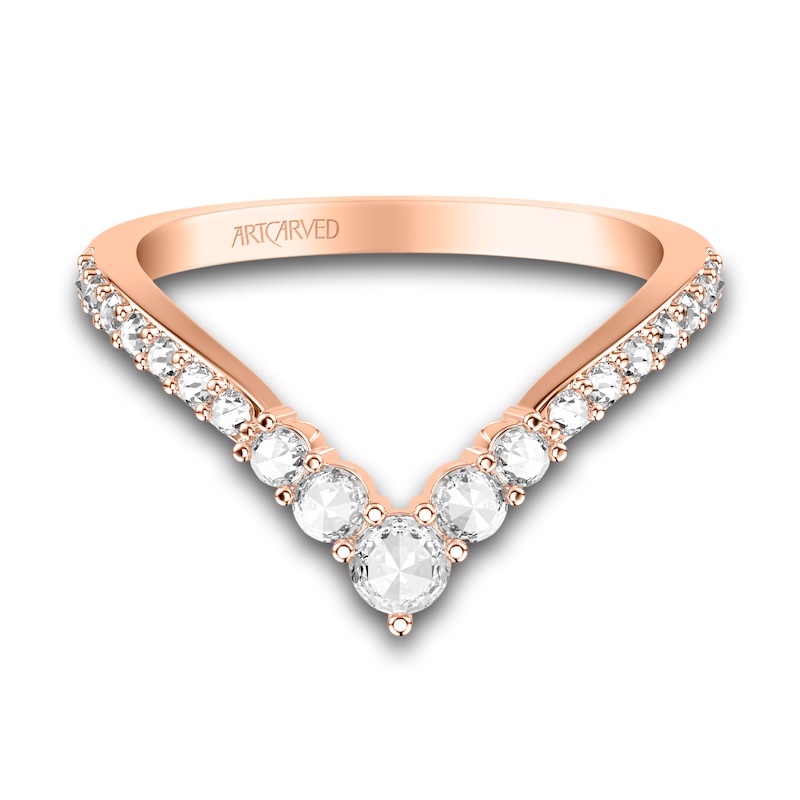 ArtCarved Rose-Cut Diamond Anniversary Band 3/8 ct tw 14K Rose Gold