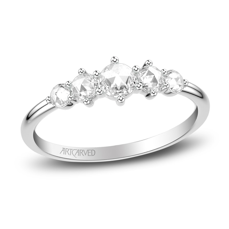 Main Image 1 of ArtCarved Rose-Cut Diamond Anniversary Band 3/8 ct tw 14K White Gold