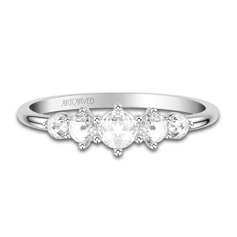 ArtCarved Rose-Cut Diamond Anniversary Band 3/8 ct tw 14K White Gold