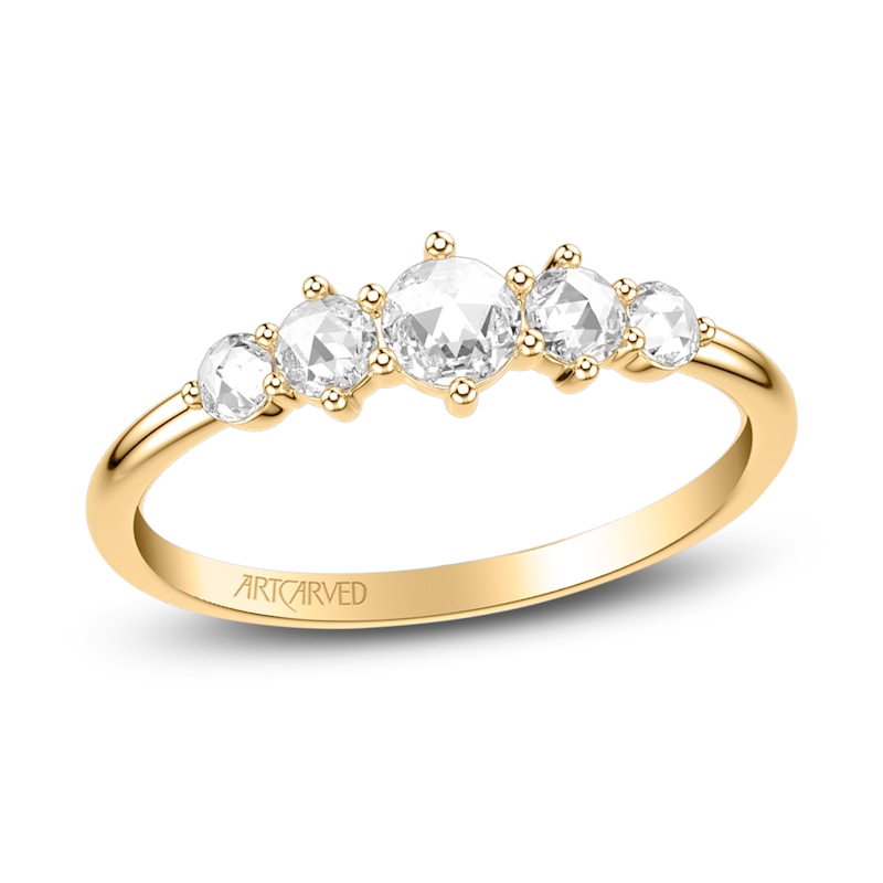 Main Image 1 of ArtCarved Rose-Cut Diamond Anniversary Band 3/8 ct tw 14K Yellow Gold
