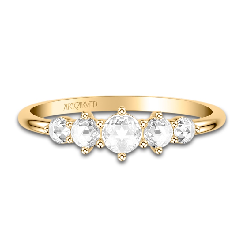 Main Image 2 of ArtCarved Rose-Cut Diamond Anniversary Band 3/8 ct tw 14K Yellow Gold