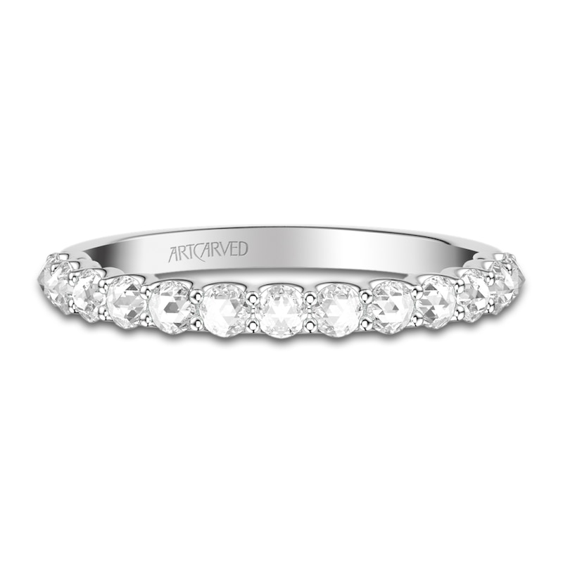 ArtCarved Rose-Cut Diamond Anniversary Band 1/2 ct tw 14K White Gold