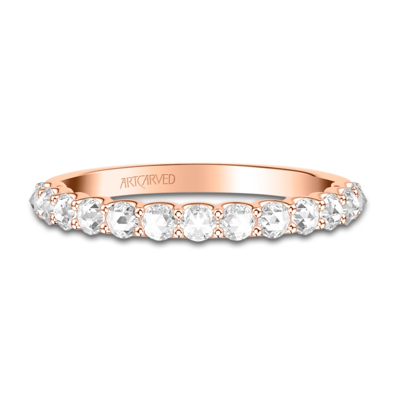 Main Image 2 of ArtCarved Rose-Cut Diamond Anniversary Band 1/2 ct tw 14K Rose Gold
