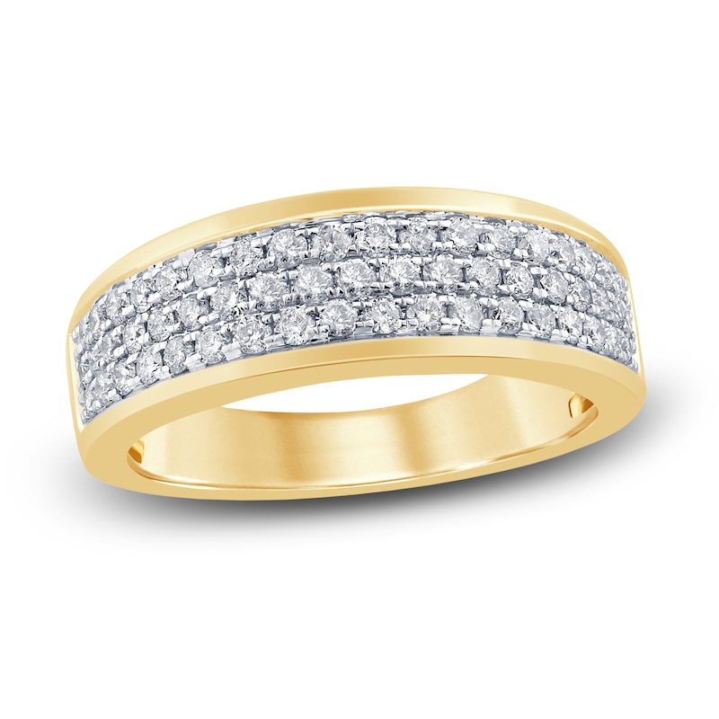 Men's Diamond Anniversary Band 1 ct tw Round 10K Yellow Gold