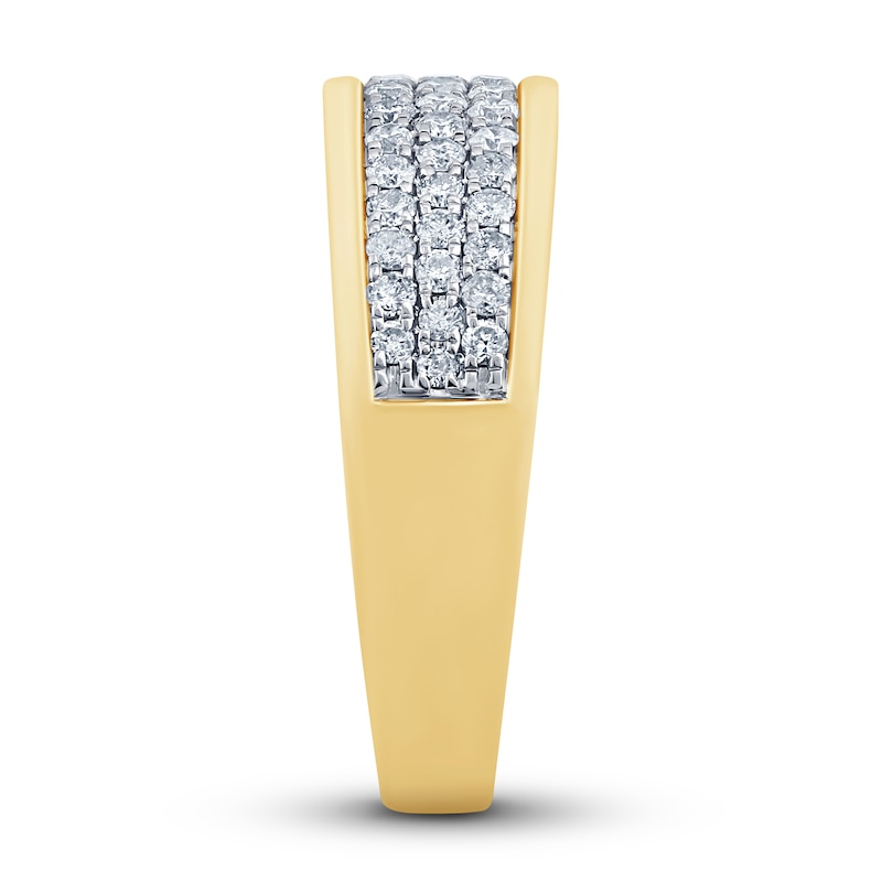 Main Image 2 of Men's Diamond Anniversary Band 1 ct tw Round 10K Yellow Gold