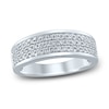 Thumbnail Image 1 of Men's Diamond Wedding Band 1 ct tw Round 10K White Gold