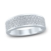 Thumbnail Image 0 of Men's Diamond Wedding Band 1 ct tw Round 10K White Gold