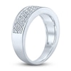 Thumbnail Image 1 of Men's Diamond Wedding Band 1 ct tw Round 10K White Gold