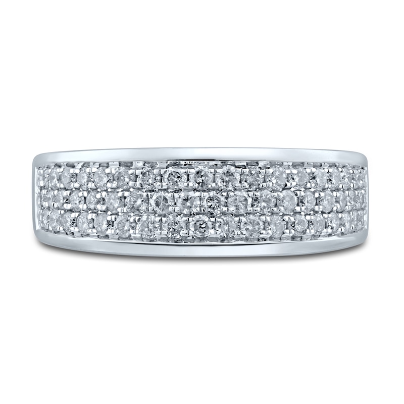 Men's Diamond Wedding Band 1 ct tw Round 10K White Gold