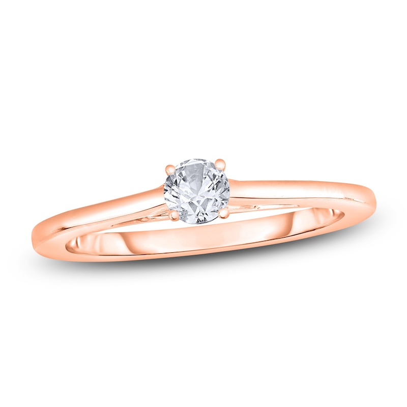 Main Image 1 of Diamond Solitaire Engagement Ring 1/4 ct tw Round 14K Rose Gold (I/I2)