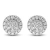 Diamond Stud Earrings 1 ct tw Round 14K White Gold