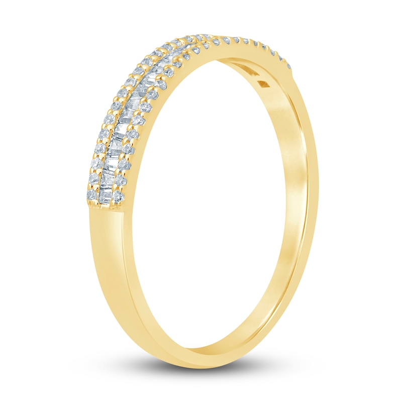Main Image 2 of Diamond Anniversary Band 1/4 ct tw Round/Baguette 14K Yellow Gold