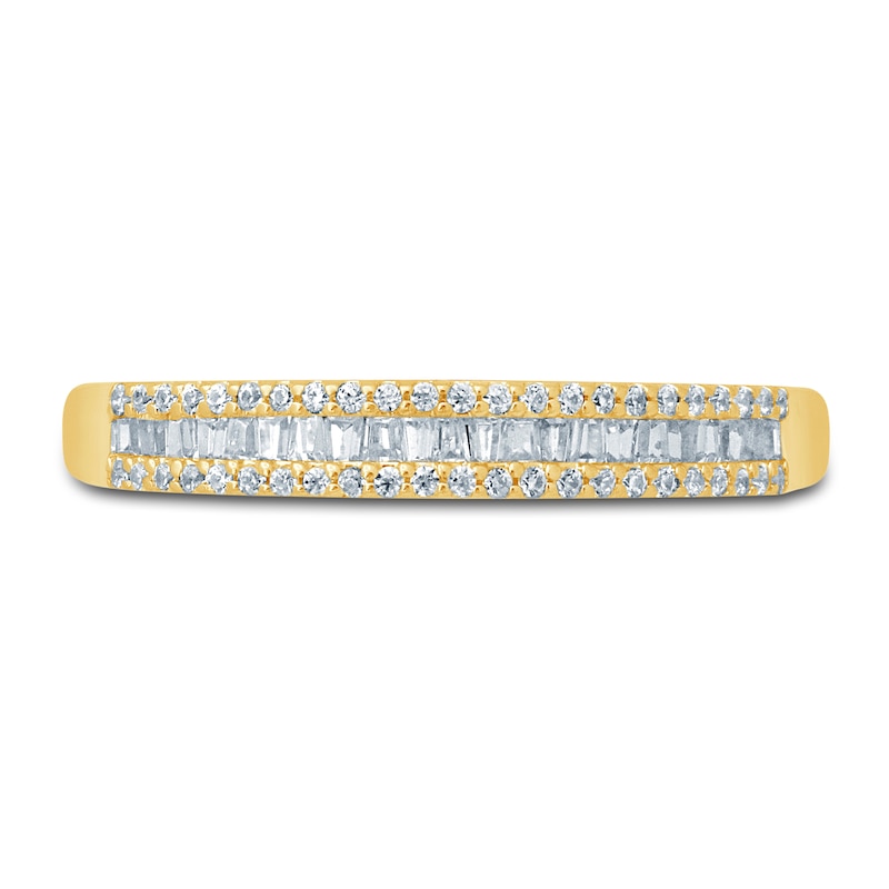 Main Image 3 of Diamond Anniversary Band 1/4 ct tw Round/Baguette 14K Yellow Gold