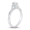 Thumbnail Image 1 of Diamond 3-Stone Engagement Ring 5/8 ct tw Princess/Round 14K White Gold