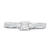 Diamond 3-Stone Engagement Ring 5/8 ct tw Princess/Round 14K White Gold