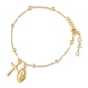 Thumbnail Image 0 of Virgin Mary/Cross Bracelet 14K Yellow Gold 7.25"