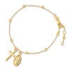 Thumbnail Image 1 of Virgin Mary/Cross Bracelet 14K Yellow Gold 7.25"
