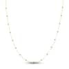 Thumbnail Image 1 of Solid Station Necklace Navy Blue Enamel 14K Yellow Gold 18"