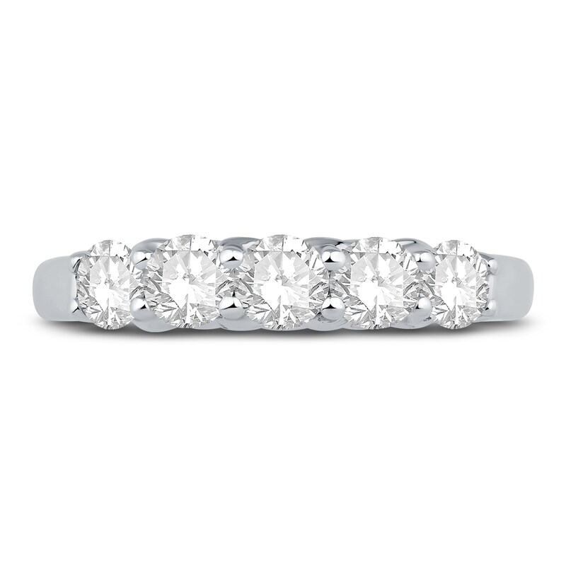 Main Image 3 of Diamond 5-Stone Anniversary Band 1 ct tw Round 14K White Gold