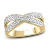 Thumbnail Image 1 of Diamond Criss-Cross Anniversary Band 5/8 ct tw Round 18K Yellow Gold