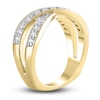 Thumbnail Image 2 of Diamond Criss-Cross Anniversary Band 5/8 ct tw Round 18K Yellow Gold