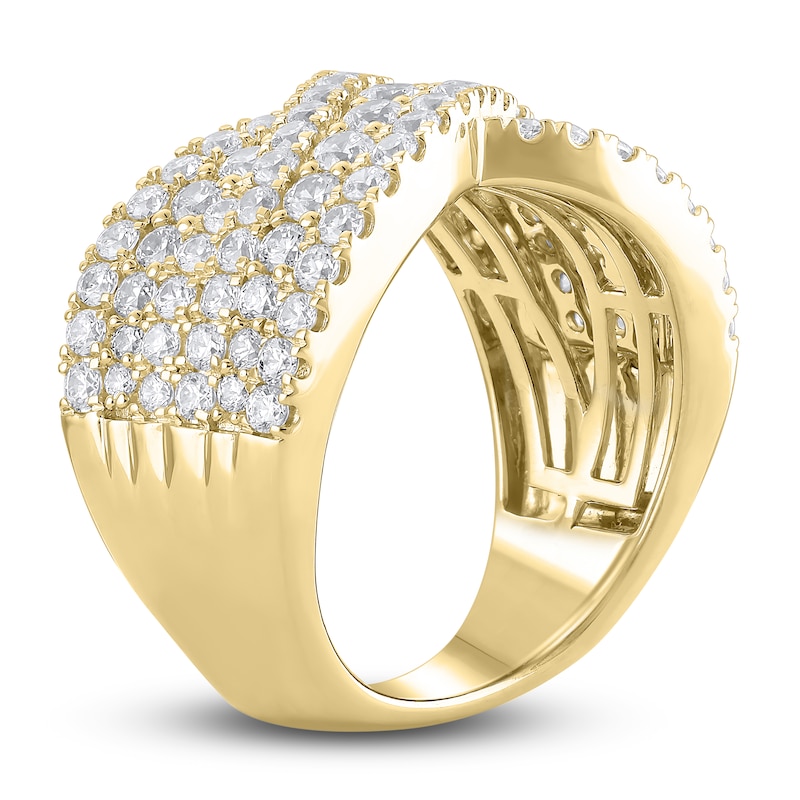 Main Image 2 of Diamond Cross Anniversary Band 2 ct tw Round 18K Yellow Gold