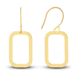 Open Rectangle Earrings 14K Yellow Gold