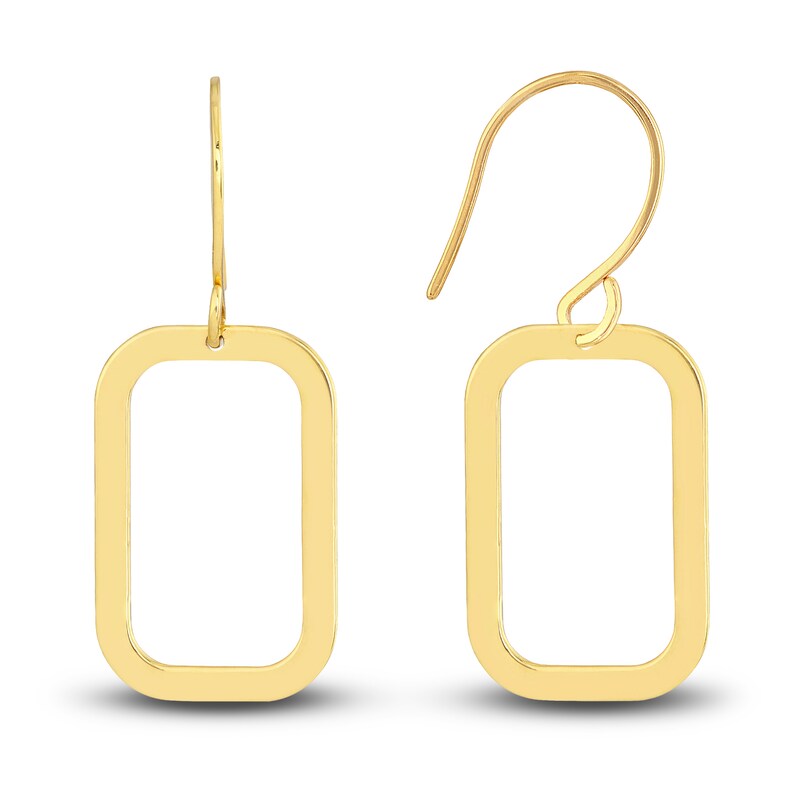 Main Image 1 of Open Rectangle Earrings 14K Yellow Gold