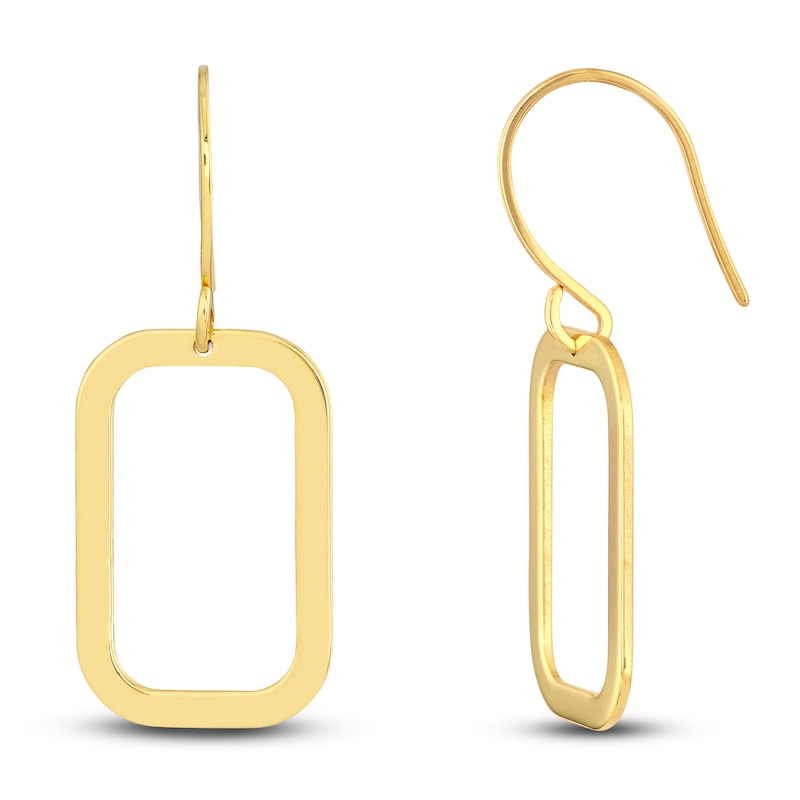 Main Image 2 of Open Rectangle Earrings 14K Yellow Gold