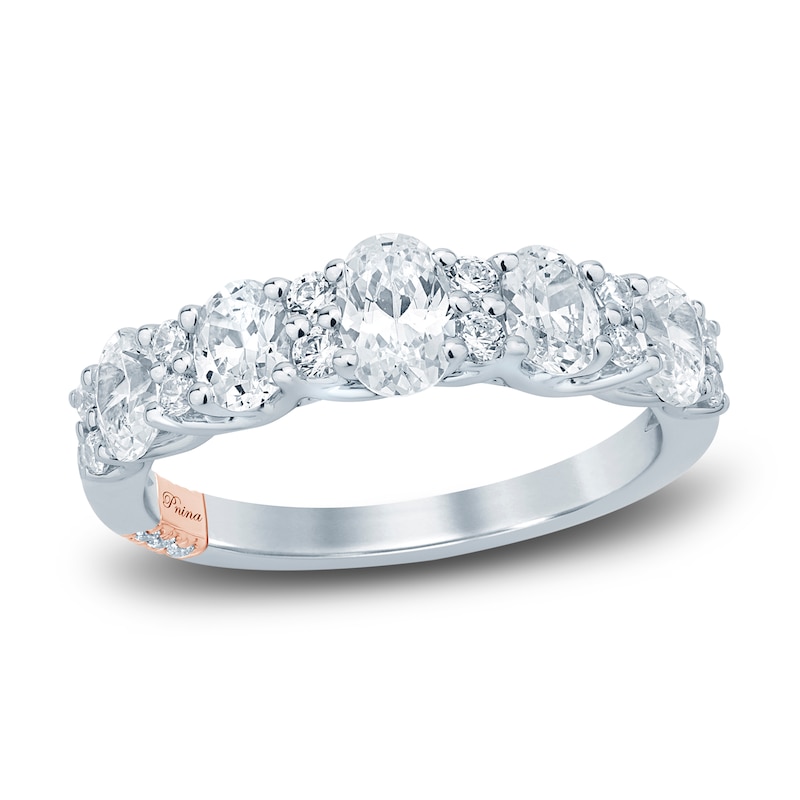 Main Image 1 of Pnina Tornai Lab-Grown Diamond Anniversary Ring 1-1/2 ct tw Round/Oval 14K White Gold