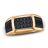 Thumbnail Image 3 of Men's Black Diamond Anniversary Ring 3/4 ct tw Round 14K Yellow Gold