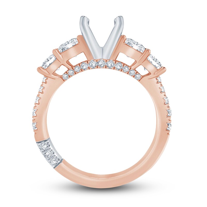 Main Image 2 of Pnina Tornai Lab-Grown Diamond Engagement Ring Setting 1-3/8 ct tw Princess/Round 14K Rose Gold