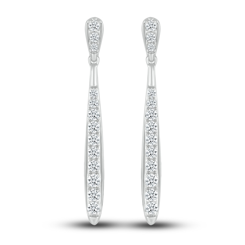 Diamond Drop Earrings 3/8 ct tw Round 10K White Gold