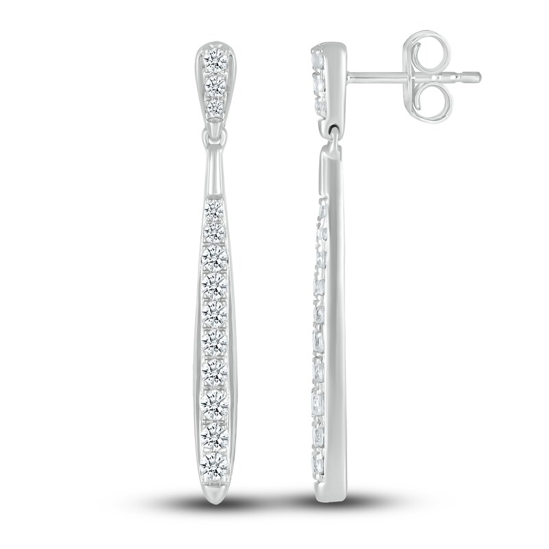 Main Image 2 of Diamond Drop Earrings 3/8 ct tw Round 10K White Gold