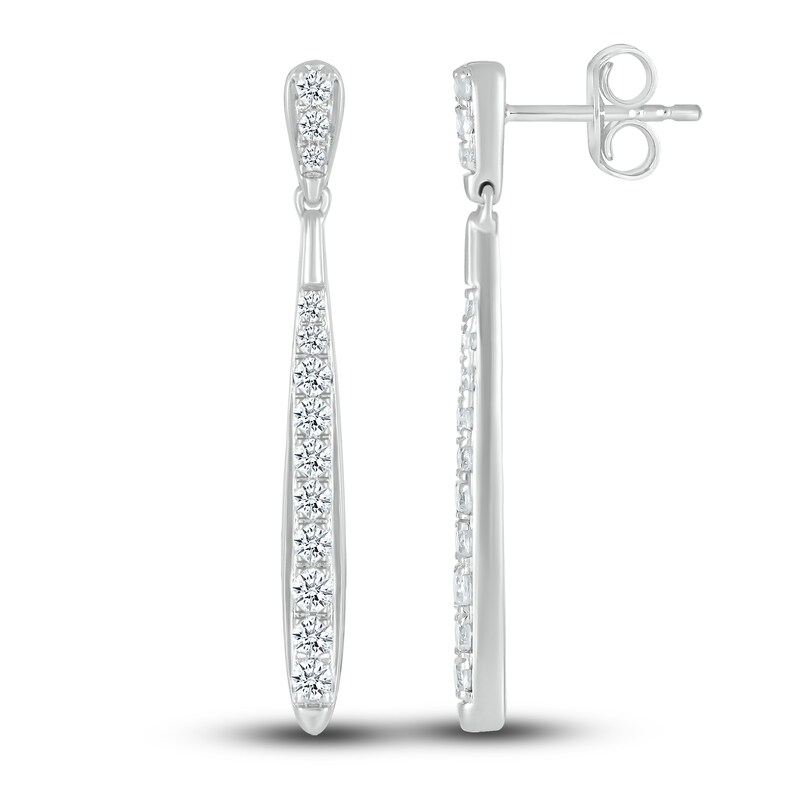 Diamond Drop Earrings 3/8 ct tw Round 10K White Gold