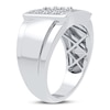 Thumbnail Image 2 of Men's Diamond Ring 1-1/2 ct tw Square-cut/Round 14K White Gold