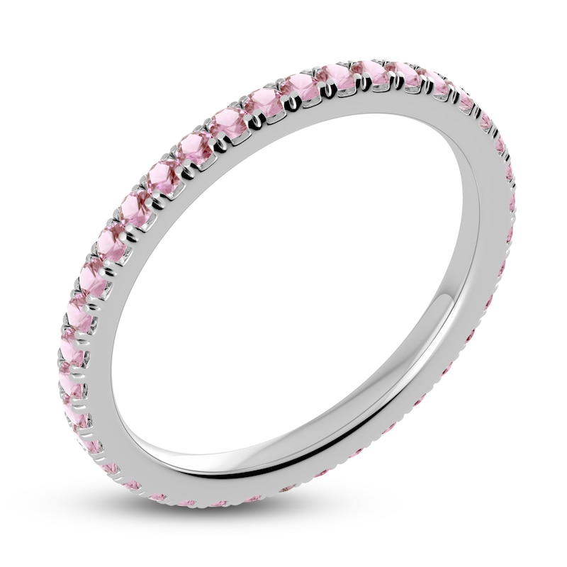 Main Image 2 of Juliette Maison Natural Pink Tourmaline Eternity Ring 10K White Gold