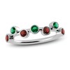 Thumbnail Image 1 of Juliette Maison Natural Emerald & Natural Garnet Ring 10K White Gold