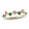 Thumbnail Image 1 of Juliette Maison Natural Pink Tourmaline & Natural Emerald Ring 10K Yellow Gold