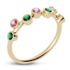 Thumbnail Image 2 of Juliette Maison Natural Pink Tourmaline & Natural Emerald Ring 10K Yellow Gold