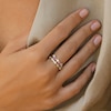 Thumbnail Image 5 of Juliette Maison Natural Pink Tourmaline & Natural Emerald Ring 10K Yellow Gold