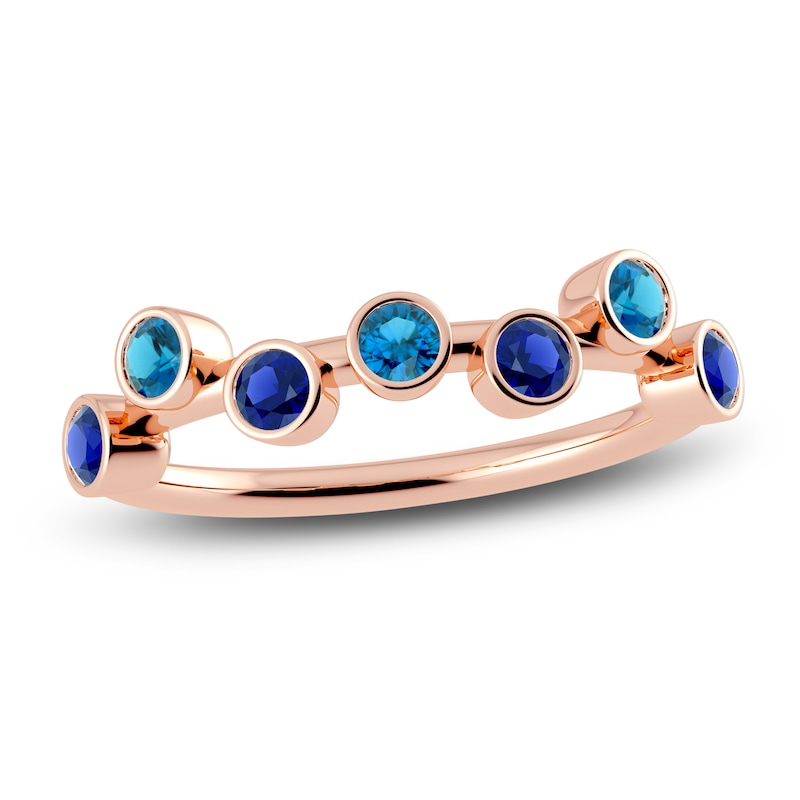 Main Image 1 of Juliette Maison Natural Blue Zircon & Natural Blue Sapphire Ring 10K Rose Gold