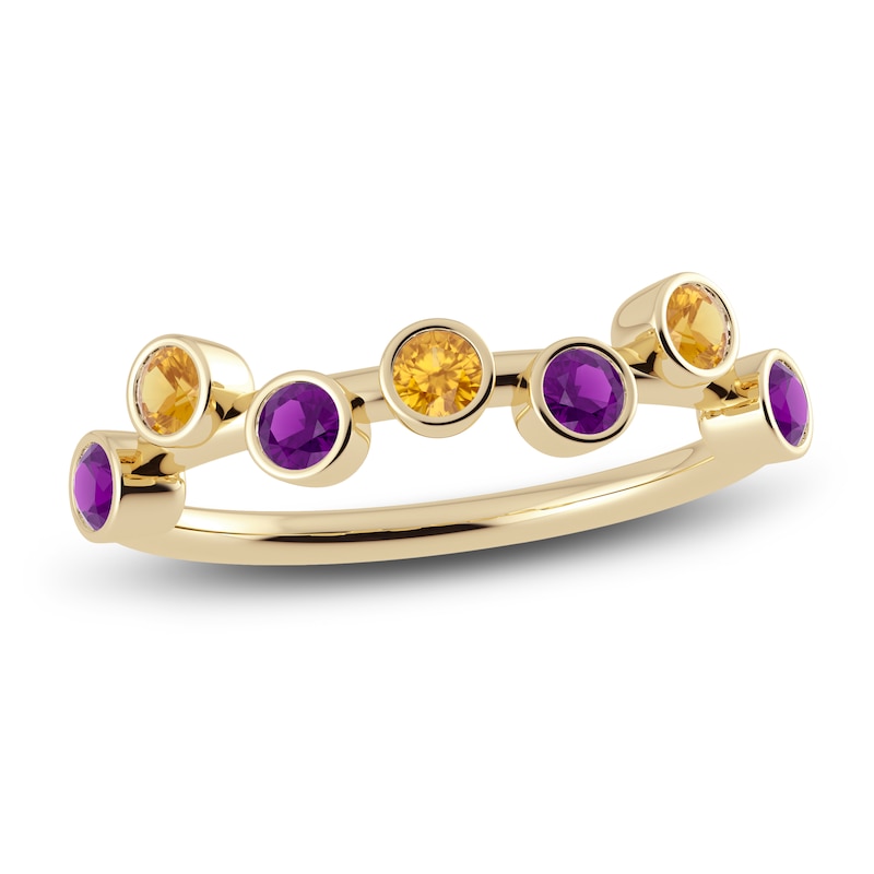 Main Image 1 of Juliette Maison Natural Amethyst & Natural Citrine Ring 10K Yellow Gold