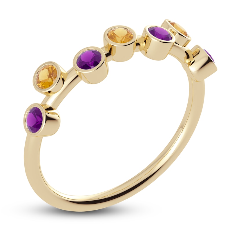 Main Image 2 of Juliette Maison Natural Amethyst & Natural Citrine Ring 10K Yellow Gold